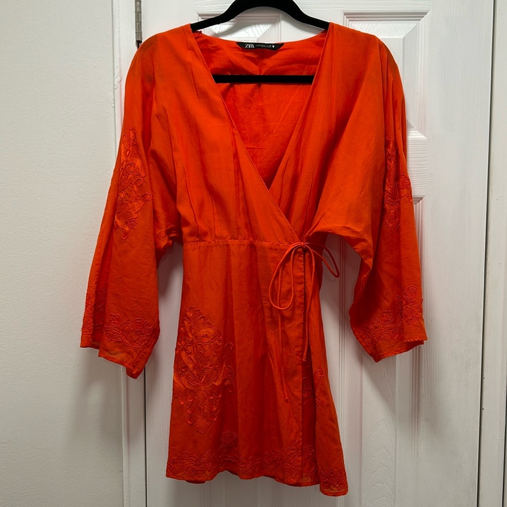 LIKE NEW RED Zara Wrap Dress